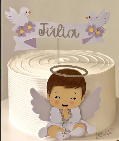 Arquivo Topo de Bolo Menina Anjo Lilás