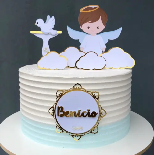 Arquivo Topo de Bolo Menino Anjinho Branco