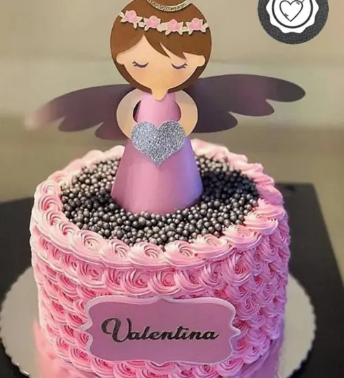 Arquivo Topo de Bolo  Anjinho rosa