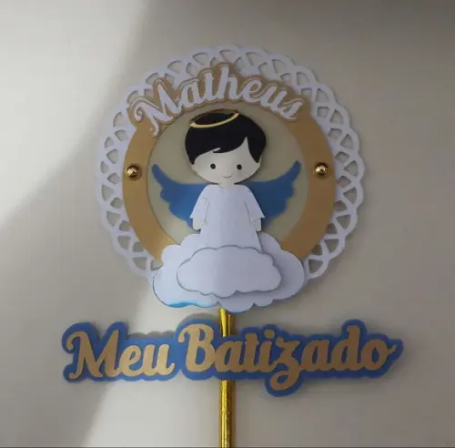 Arquivo Topo de Bolo Batizado menino