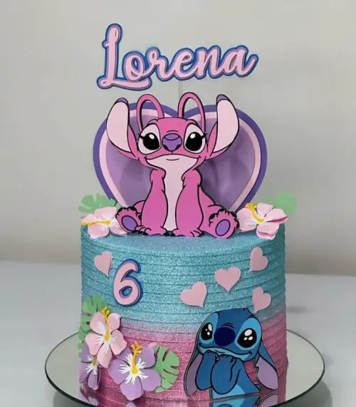 Arquivo de corte Topo de Bolo Stitch e Angel