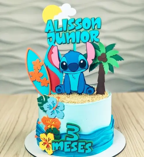 Arquivo de corte Topo de Bolo Stitch Tropical