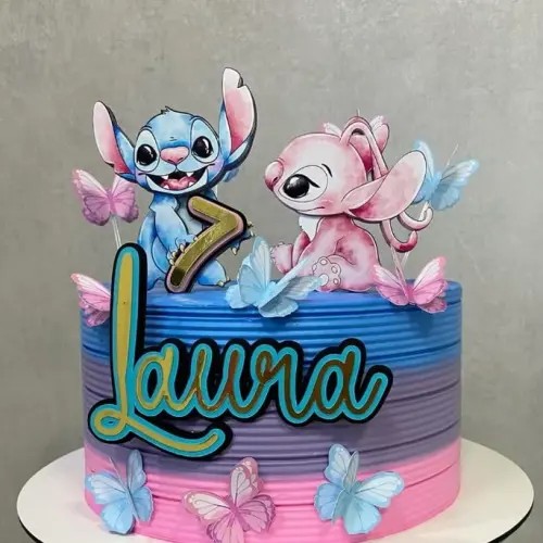 Arquivo de corte Topo de Bolo Stitch e Angel