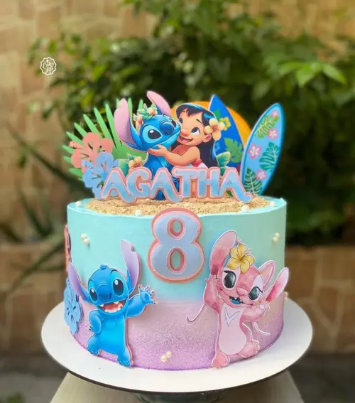 Arquivo de corte Topo de Bolo Lilo e Stitch Havai
