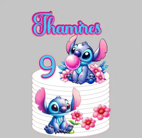 Arquivo de corte Topo de Bolo Stitch Chiclete