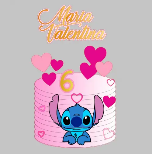 Arquivo de corte Topo de Bolo Love Stitch