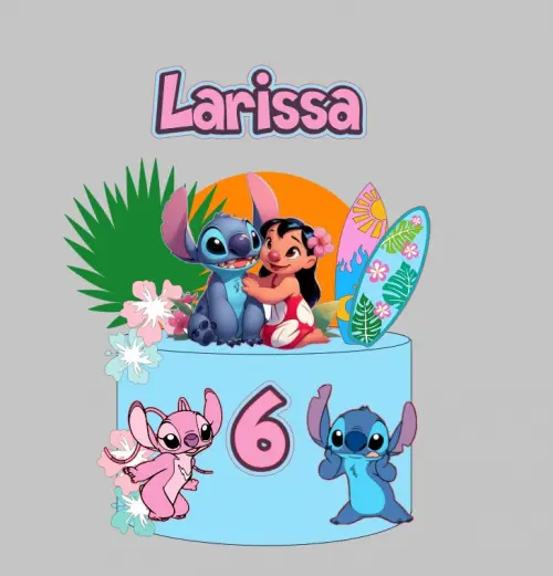 Arquivo de corte Topo de Bolo Lilo Stitch e Angel