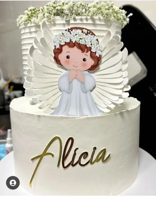 Arquivo Topo de Bolo Menina Anjo Florzinha