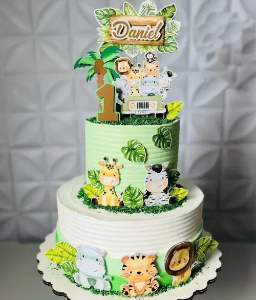 Arquivo de corte Topo de Bolo safari aquarela