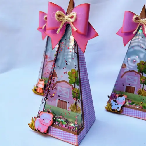 Arquivo de Corte Caixa Pirâmide Vitrine sem Arte