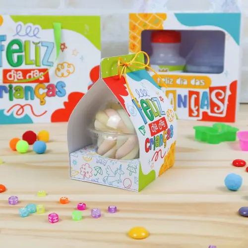 Arquivo de Corte Caixa Copo Bolha Dia das Crianças