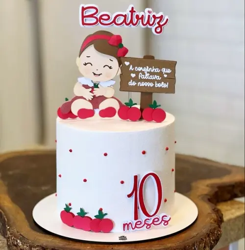topo de bolo cerejinha menina em camadas