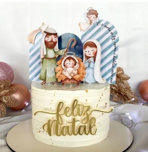 Arquivo de Corte topo de Bolo Presépio natal