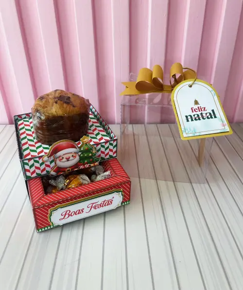 Arquivo de Corte Caixa mini panetone natal