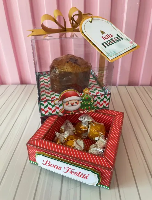 Arquivo de Corte Caixa mini panetone natal
