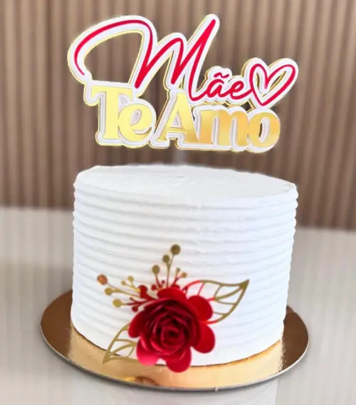 Arquivo de Corte topo de bolo mãe te amo