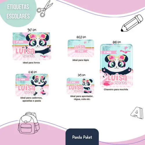 Arquivo de Corte Etiqueta Panda Puket