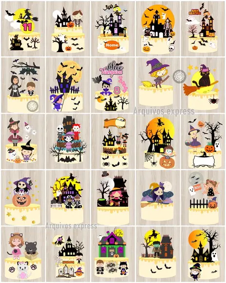 Arquivo de Corte Combo Topos Halloween