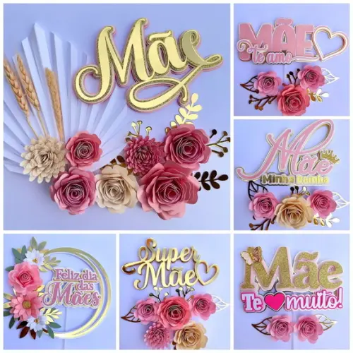 Arquivo de Corte Topos de Bolo Dia das Mães