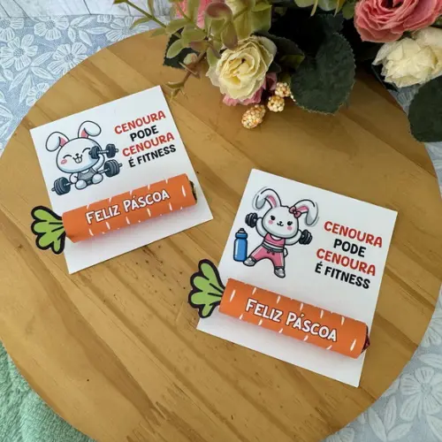 Arquivo de Corte Cartão Cenoura Fitness Pascoa