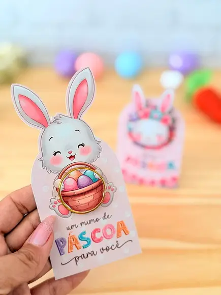 Arquivo de Corte Feliz Pascoa Card Moedinha