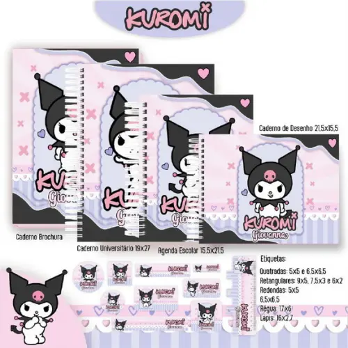 Arquivo de Corte Combo Etiquetas Kuromi