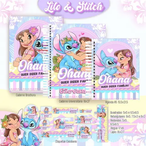 Arquivo de Corte Combo Etiquetas Lilo e Stitch