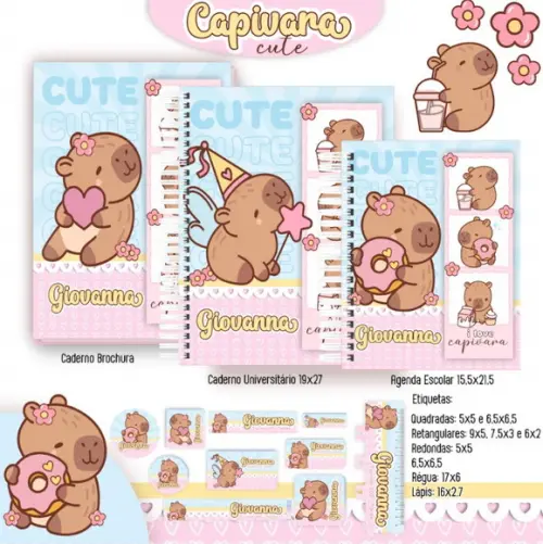 Arquivo Digital Combo Etiquetas Capivara