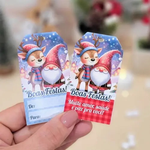 Arquivo de Corte Tag Aquarela Natal