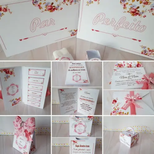 Arte de Corte Casamento Floral