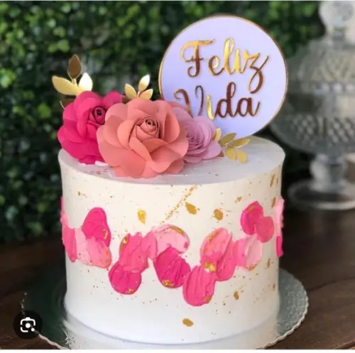 Arquivo de Corte Topo Flores Feliz Vida