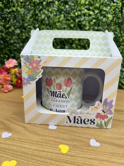 Arquivo de Corte Caixa Caneca Dia das Mães