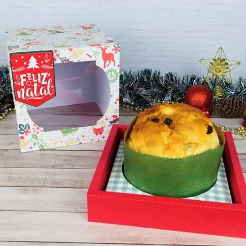 Arquivo de Corte Caixa para Panetone 250g Natal