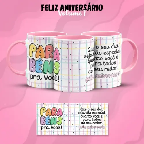 Arquivos Digitais Arte Caneca Aniversário