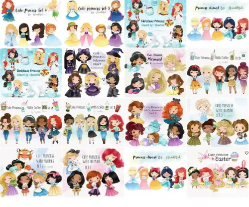 Kit Digital Combo Princesas Disney