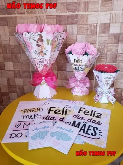 Arquivos de Corte Caixa Buque Dia das Mães Formato Studio