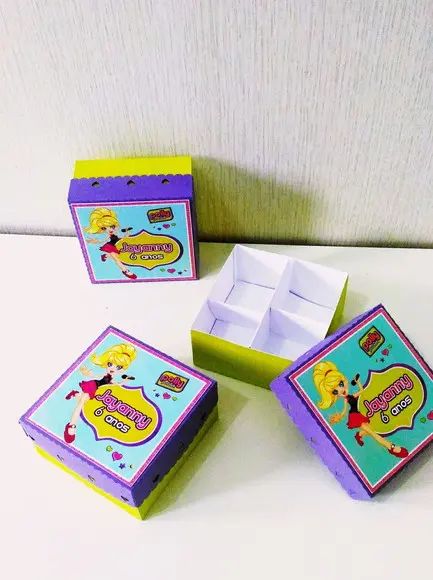 Arquivos de Corte Caixa para 4 Doces Polly
