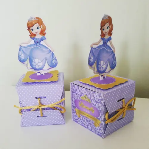Arquivo de corte caixa cubo Princesa Sofia