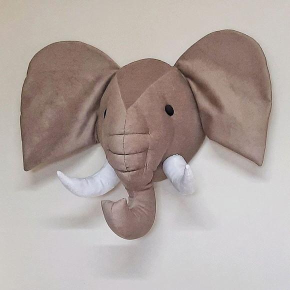 Cabeça de Elefante Falsa Taxidermia