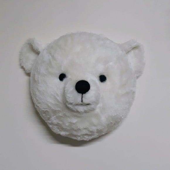 Cabeça de Urso Branco Falsa Taxidermia