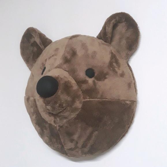 Cabeça de Urso Marrom Falsa Taxidermia
