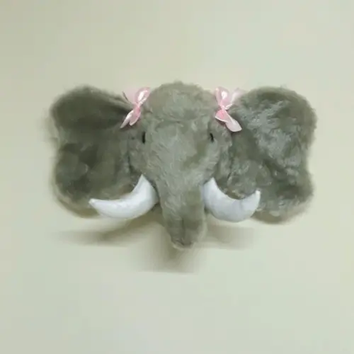 Cabeça de Elefante Falsa Taxidermia em Pelúcia