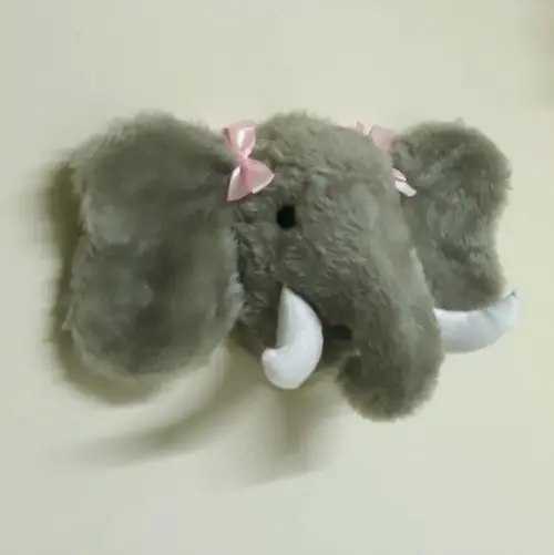 Cabeça de Elefante Falsa Taxidermia em Pelúcia