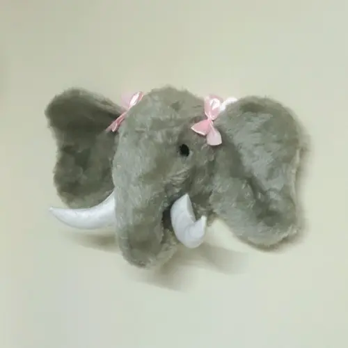 Cabeça de Elefante Falsa Taxidermia em Pelúcia