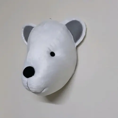 Cabeça de Urso Branco para Decoração