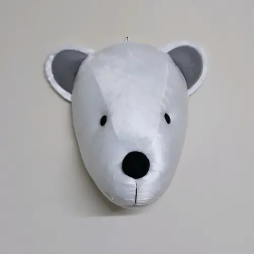 Cabeça de Urso Branco para Decoração