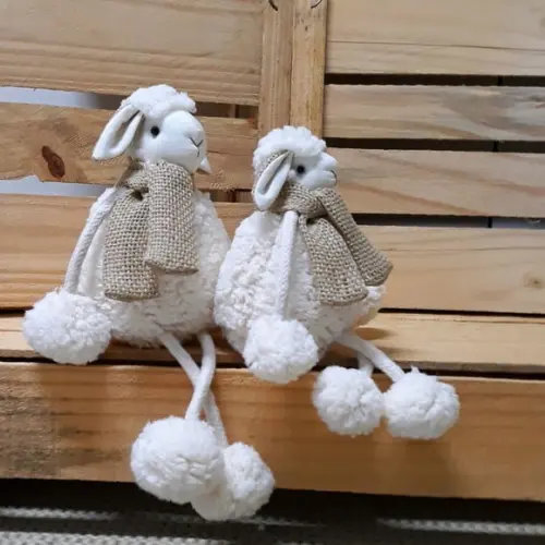 Kit de Ovelhas Rústicas com Pernas de Corda