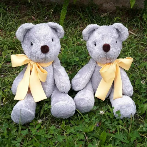 Kit Ursos para Decoração com Laço Amarelo