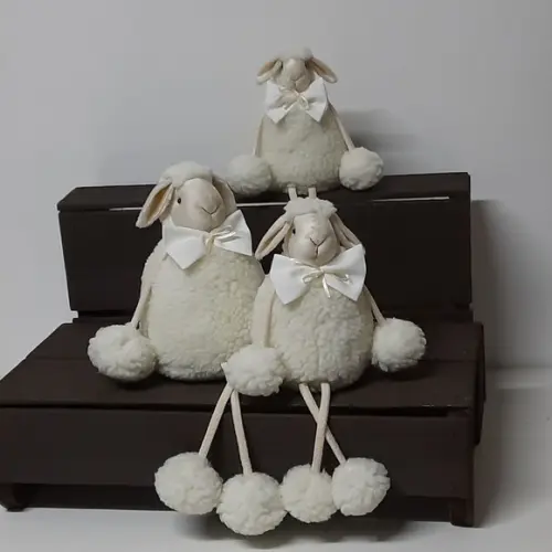 Kit Trio de Ovelhas com Pernas de Corda