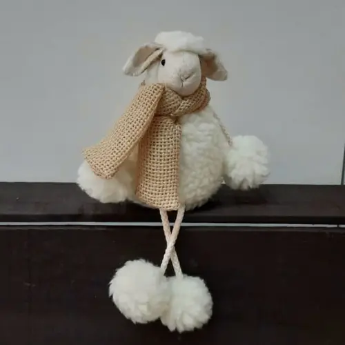 Ovelha Rústica com Pernas de Corda 23 Cm.